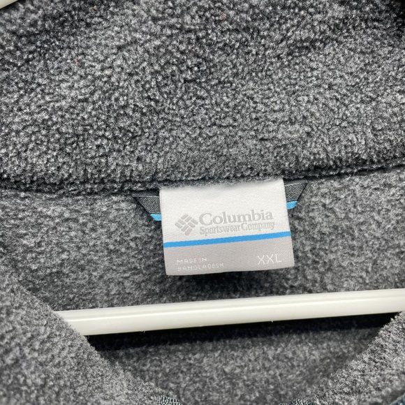 Columbia Vest Men's XXL Adult Gray PFG Outdoor Fleece Sleeveless Full Zip Logo - Picture 6 of 11